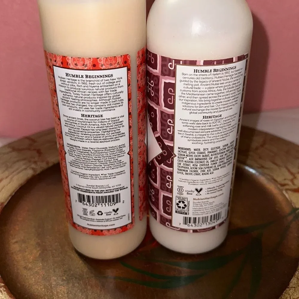 Nubian Heritage 1 goat’s milk & 1 chai body wash & coconut & papaya wash